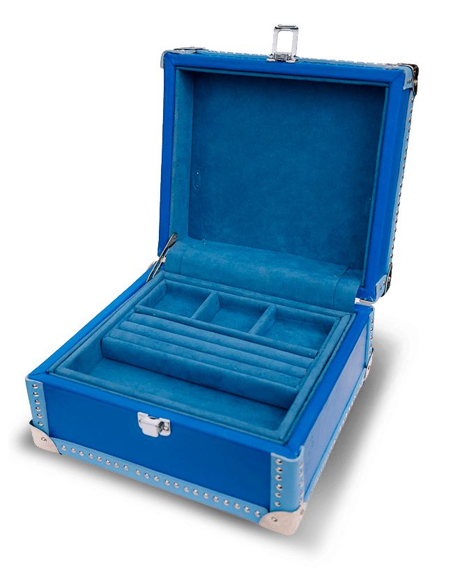 coffret bijoux bleu